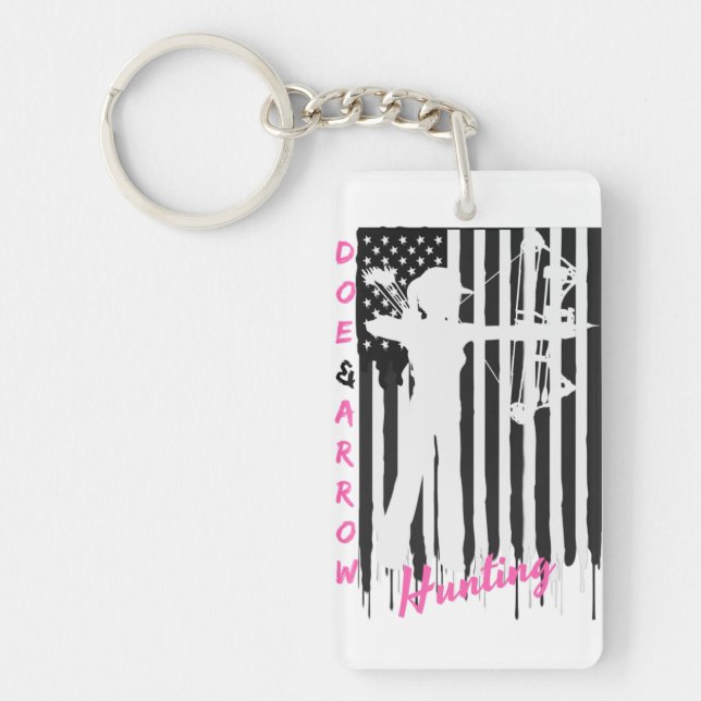 Proud American Huntress Key Chain Black/White (Front)