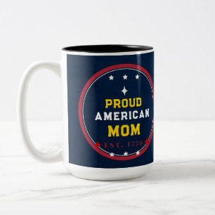 Proud American Mum 4th of July Two-Tone Coffee Mug
