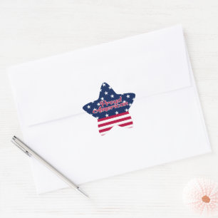 Proud American patriotic stars & stripes Star Sticker