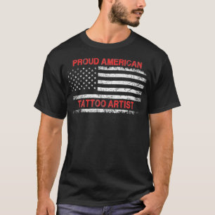 Proud American Patriotic USA Flag Gift Tattoo Arti T-Shirt