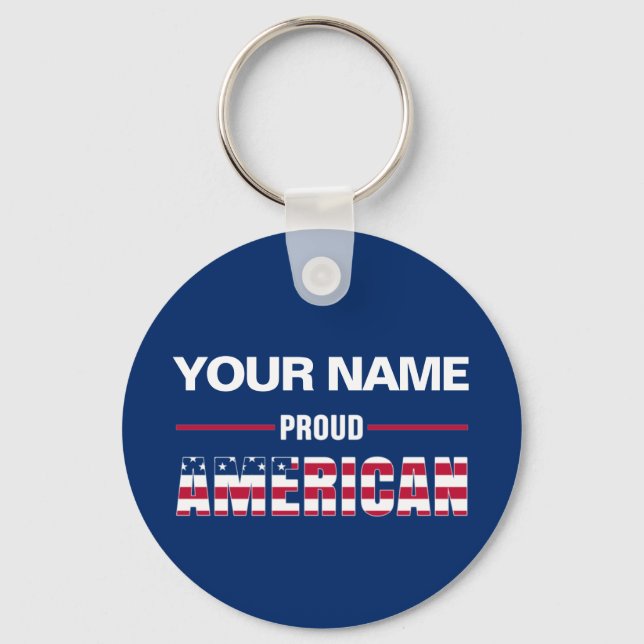 Proud American Personalised Key Ring (Front)