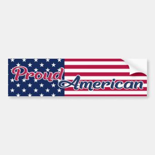 Proud American stars & stripes USA flag Bumper Sticker