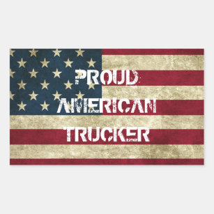 Proud American Trucker Sticker