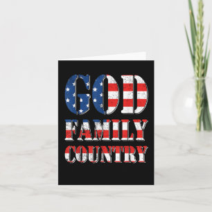 Proud American Us Flag God Family Country Card