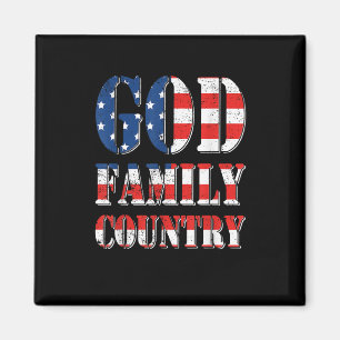 Proud American Us Flag God Family Country Magnet