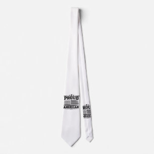Proud American USA Flag White Neck Tie
