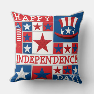Proud American USA Patriotic Stars and Stripes Cushion