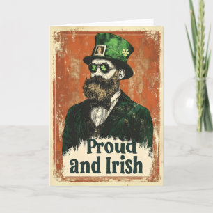Proud and Irish Vintage Funny St. Patrick's Day Holiday Card