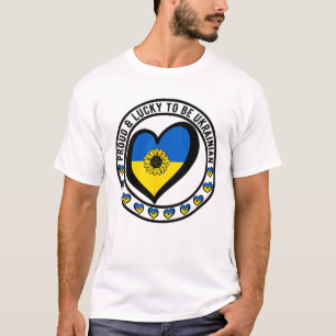 Proud And Lucky To Be Ukrainian I Love Ukraine Fla T-Shirt