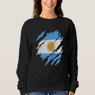 Proud Argentina Flag Argentina Country Map Flag Su Sweatshirt