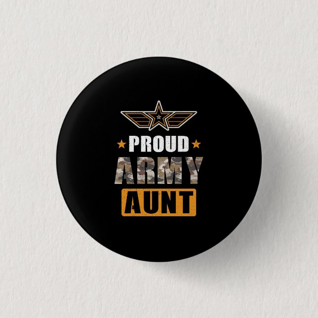 Proud Army Aunt 3 Cm Round Badge (Front)