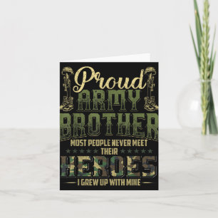 Proud Army Brother Shirt Patriotic Military Vetera Card