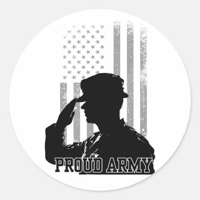 Proud Army Classic Round Sticker (Front)