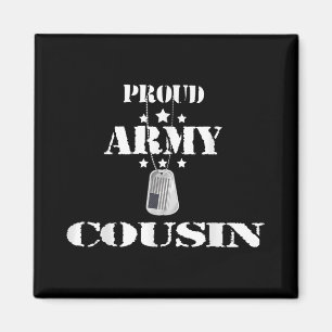 Proud Army Cousin Military Pride American Flag For Magnet