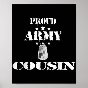 Proud Army Cousin Military Pride American Flag For Poster