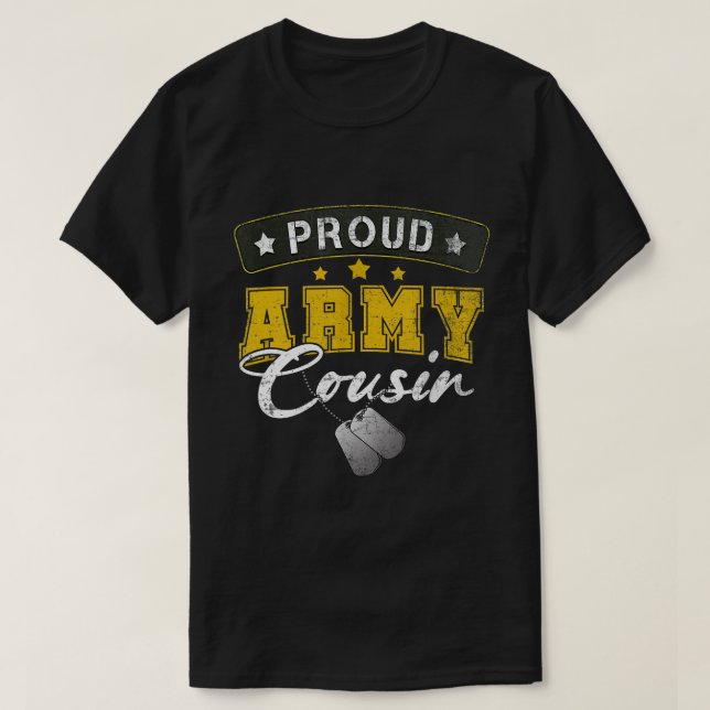 Proud Army Cousin Shirt Military Pride (Design Front)