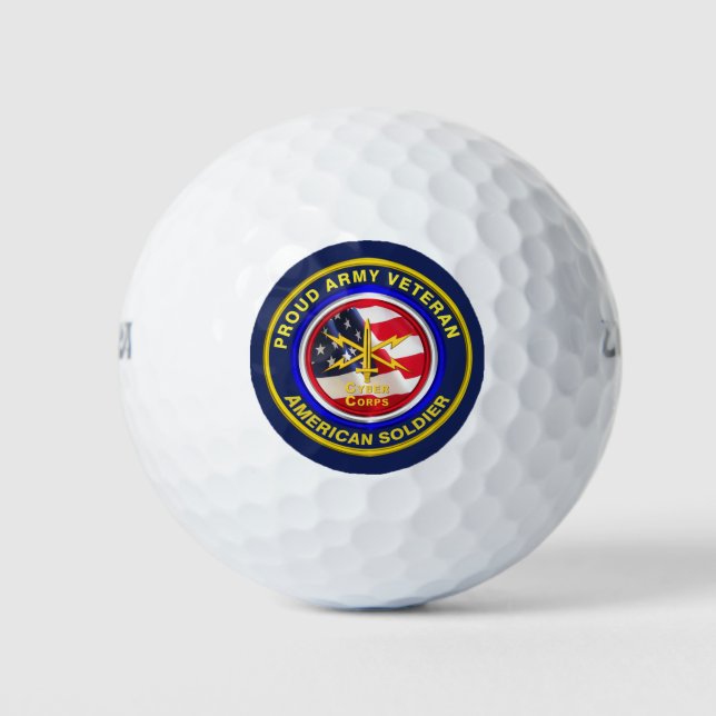 Proud Army Cyber Corps Veteran Golf Balls (Front)