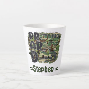 Proud Army Dad Camouflage Design Latte Mug