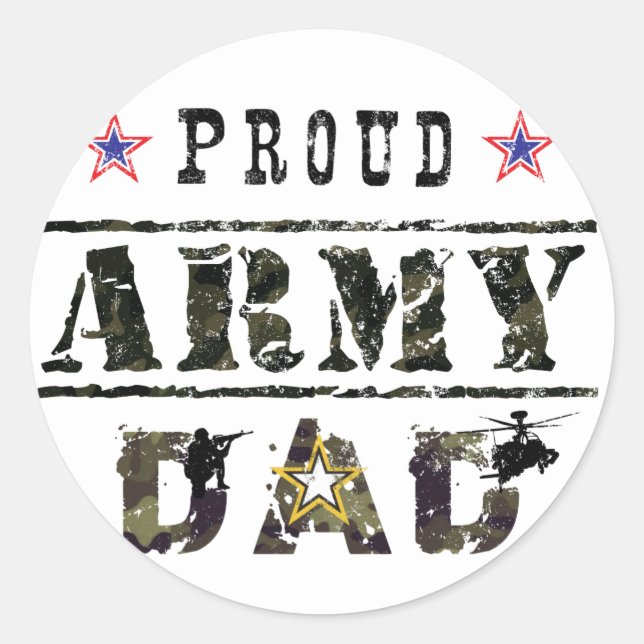 Proud Army Dad Classic Round Sticker (Front)