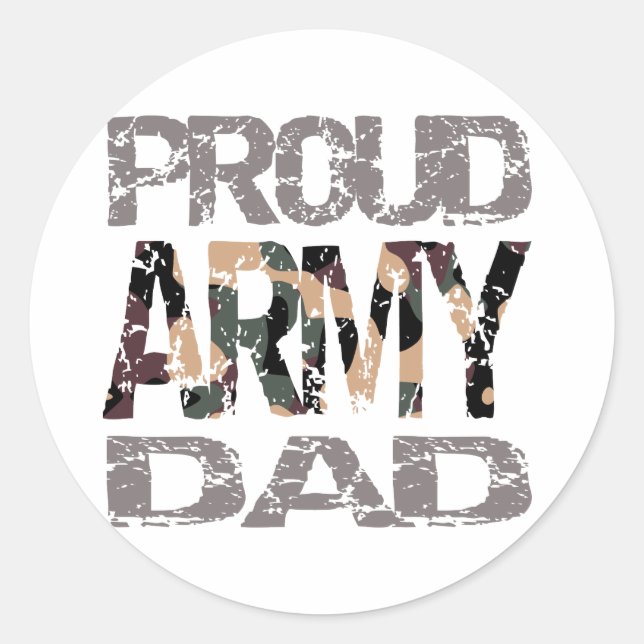 Proud army dad classic round sticker (Front)