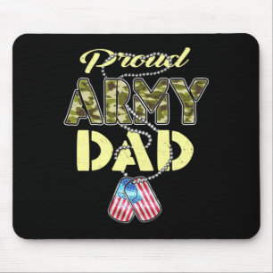Proud Army Dad Flag Camo Dog Tags Pride Military Mouse Pad