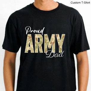 Proud Army Dad / Military Family Black T-Shirt