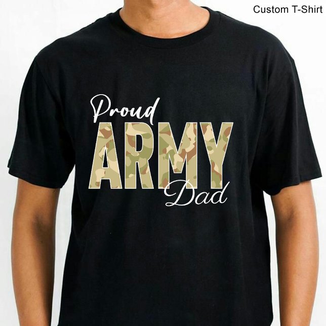 Proud Army Dad / Military Family Black T-Shirt (Proud Army Dad / Military Family Black T-Shirt)