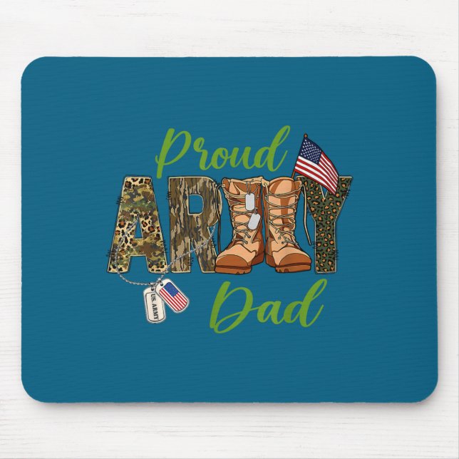 Proud Army Dad Us Flag Artwork Mouse Pad (Front)