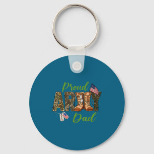 Proud Army Dad Us Flag Key Ring