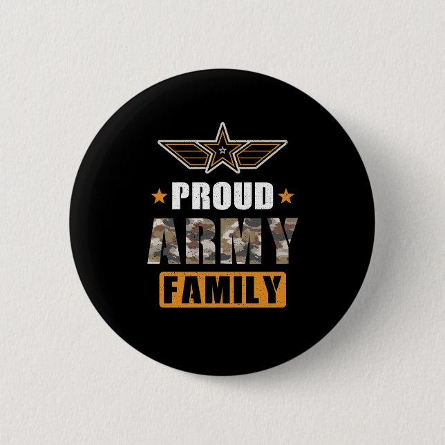 Proud Army Family 6 Cm Round Badge (Front)