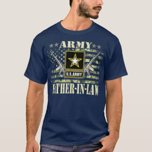 Proud Army FatherInLaw United States USA Flag Mot T-Shirt