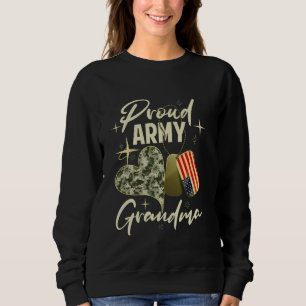 Proud Army Grandma Camouflage Mother's Day Dog Tag Sweatshirt