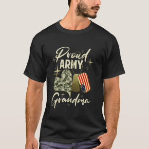 Proud Army Grandma Camouflage Mother's Day Dog Tag T-Shirt