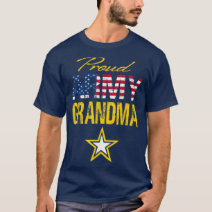 Proud Army Grandma Military Pride USA Flag T-Shirt