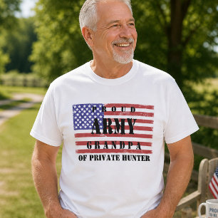 Proud Army Grandpa Distressed Flag Patriotic T-Shirt