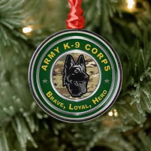 Proud Army K-9 Corps Metal Ornament