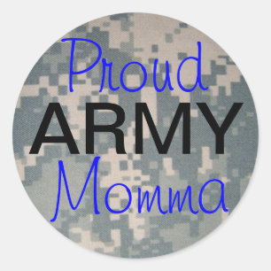 Proud Army Momma Classic Round Sticker
