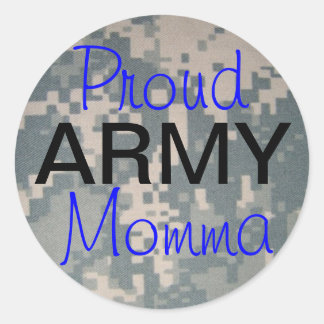 Proud Army Momma Classic Round Sticker