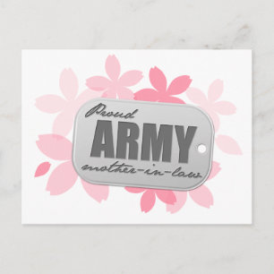 Proud Army Mother-in-law Flowers Postcard
