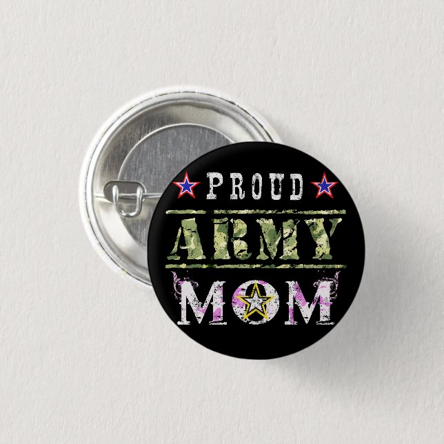 Proud Army Mum 3 Cm Round Badge (Front & Back)