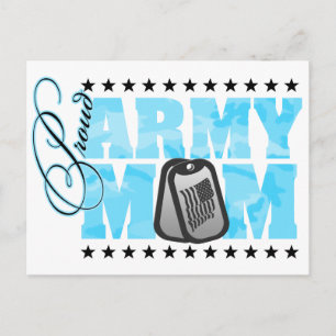 Proud Army Mum Blue Camo Postcard