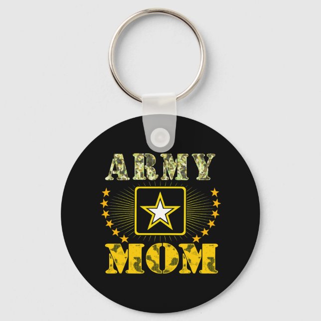Proud Army Mum Military Veteran Pride Gifts For Mo Key Ring (Front)
