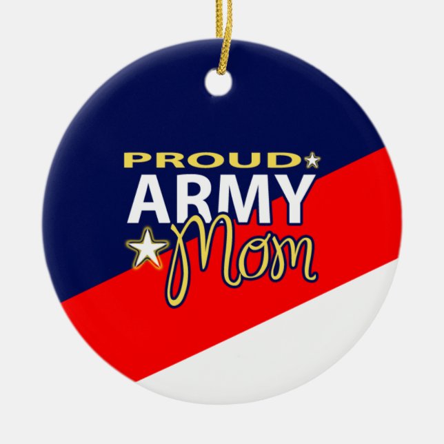 Proud Army Mum Ornament with Custom Picture (Front)