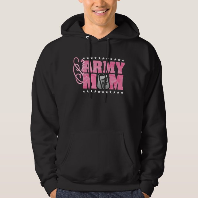 Proud Army Mum Pink Camo Hoodie (Front)