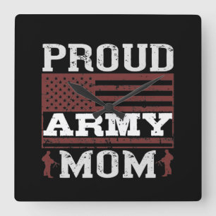 Proud Army Mum Square Wall Clock