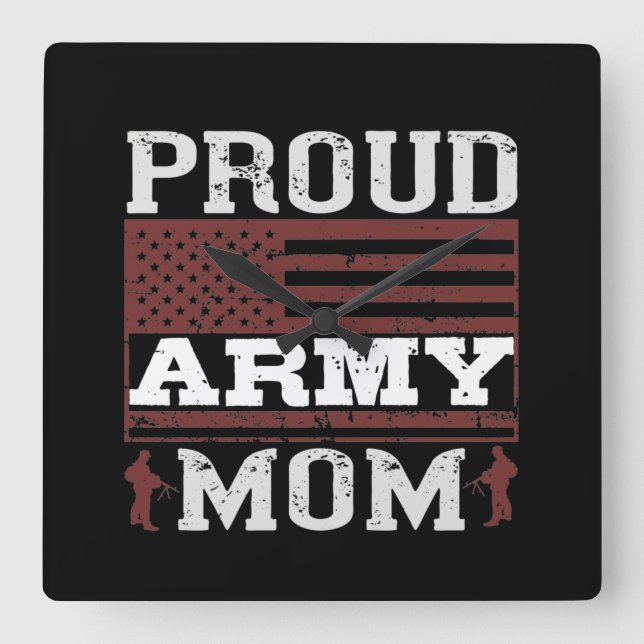 Proud Army Mum Square Wall Clock (Front)