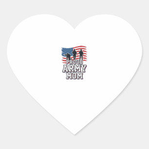 Proud Army Mum Vintage Patriotic Military Shirt_1 Heart Sticker