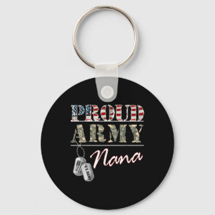Proud Army Nana American Flag Veteran Military Key Ring