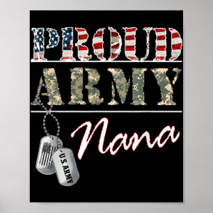 Proud Army Nana American Flag Veteran Military Poster