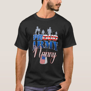Proud Army Nanny Patriotic American Flag T-Shirt